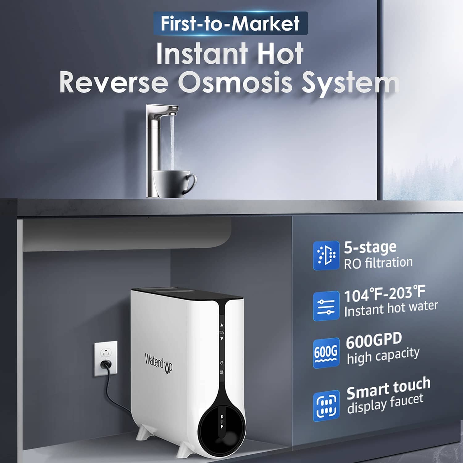 Waterdrop K6 Reverse Osmosis Instant Hot Water Dispenser System