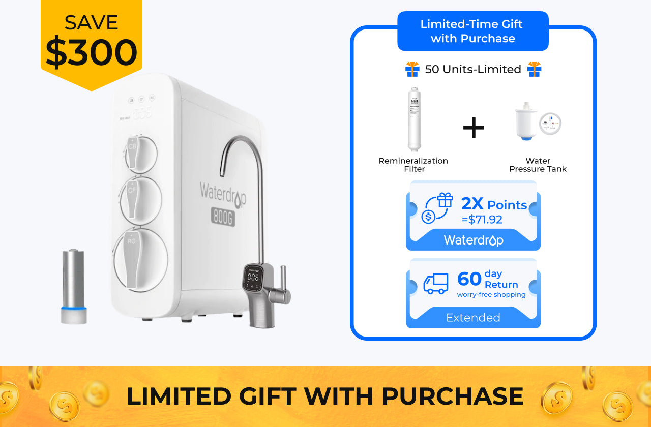 800 GPD Tankless RO System with UV Sterilizing Light - Waterdrop G3P800