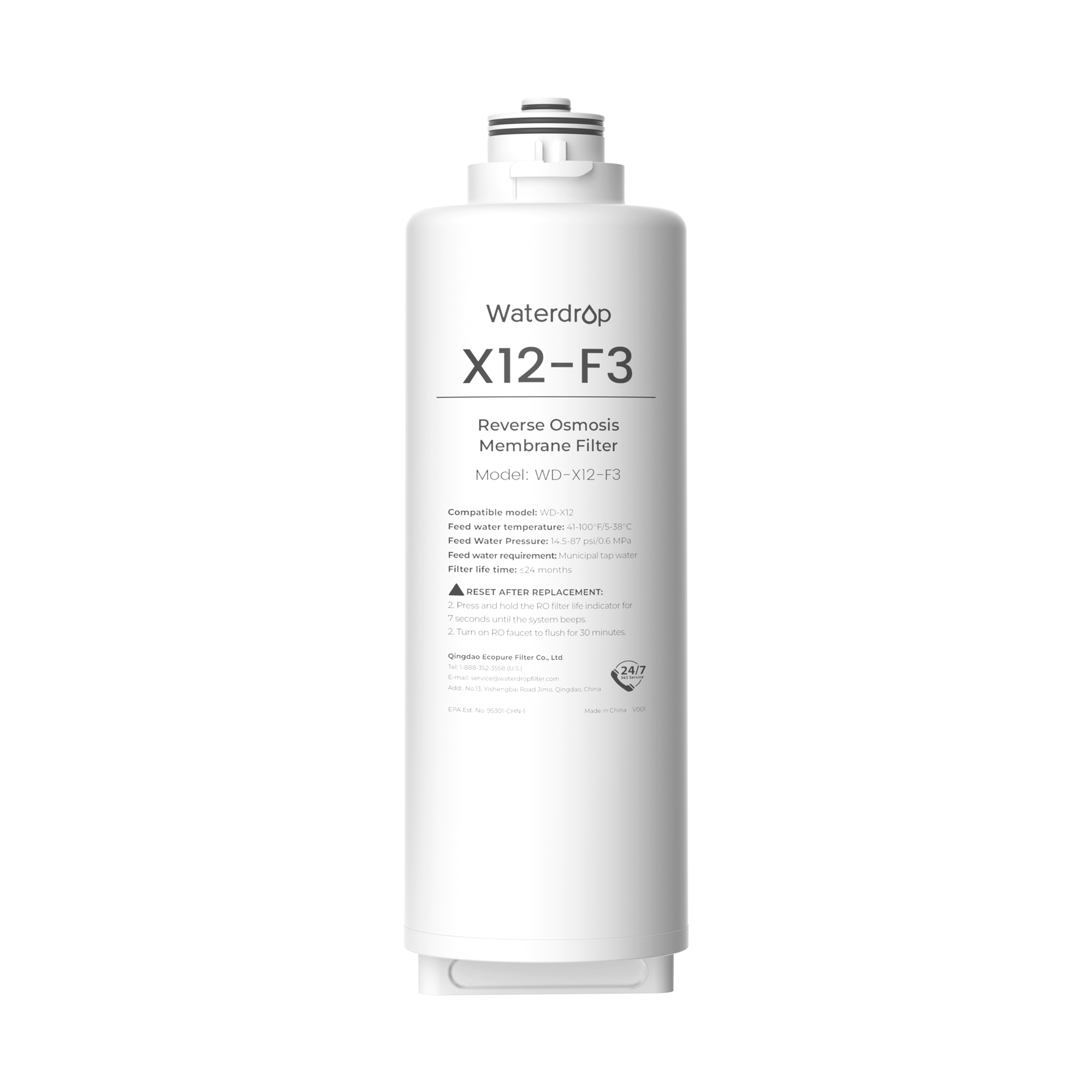 X12-F3 Filter for Waterdrop X12 Reverse Osmosis System | 1200 GPD