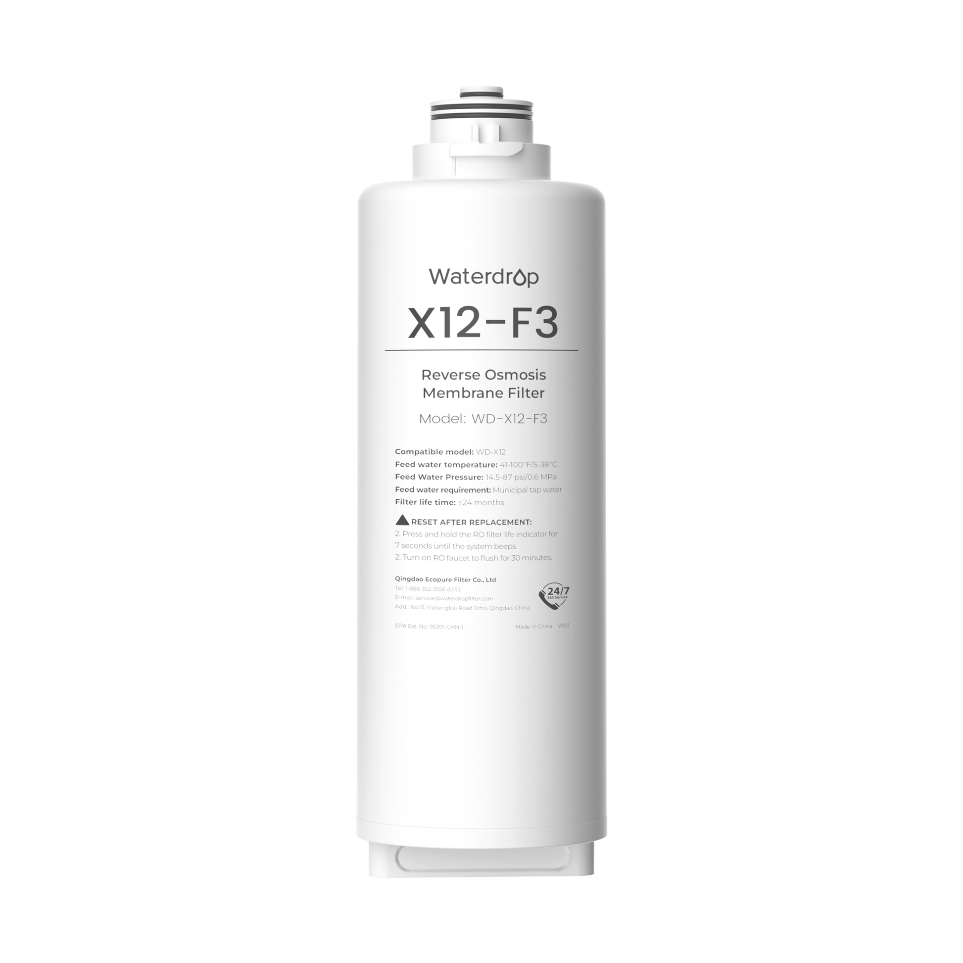 X12-F3 Filter for Waterdrop X12 Reverse Osmosis System | 1200 GPD